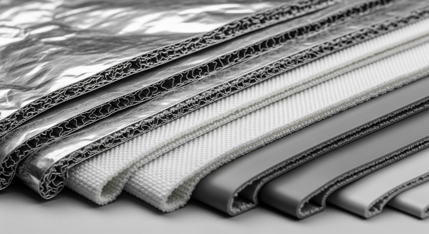 Cross-section of spacesuit material layers