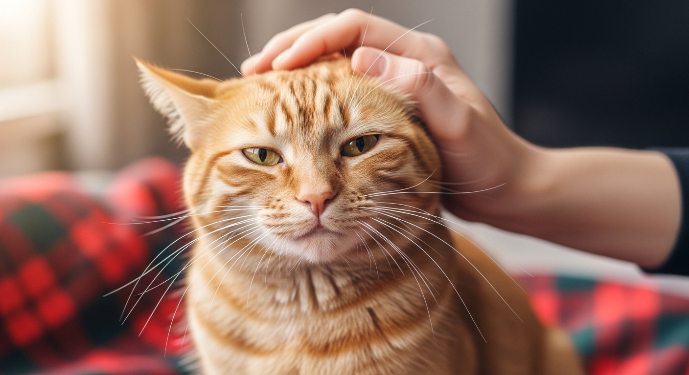 ginger cat looking annoyed after being woken from nap