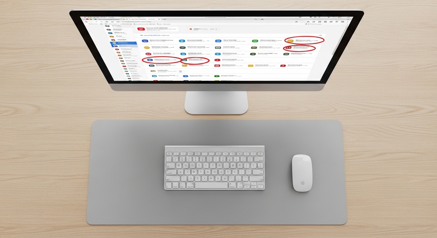 Tampilan browser dengan ekstensi mencurigakan di toolbar