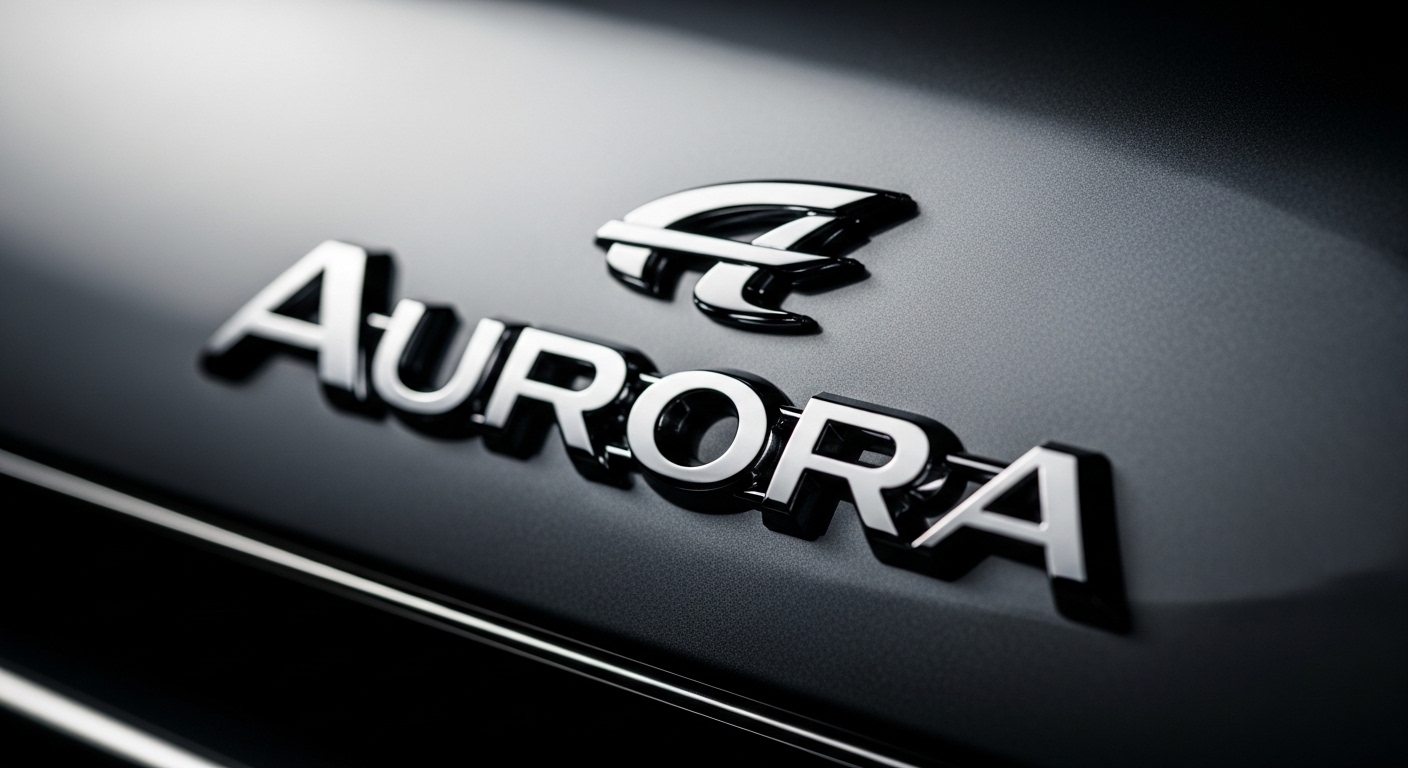 Car brand emblem close-up with dramatic lighting