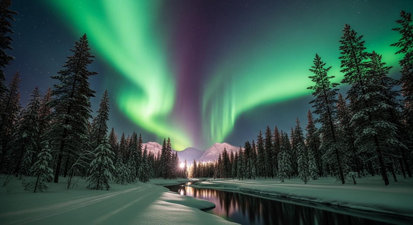 Aurora borealis akibat aktivitas matahari