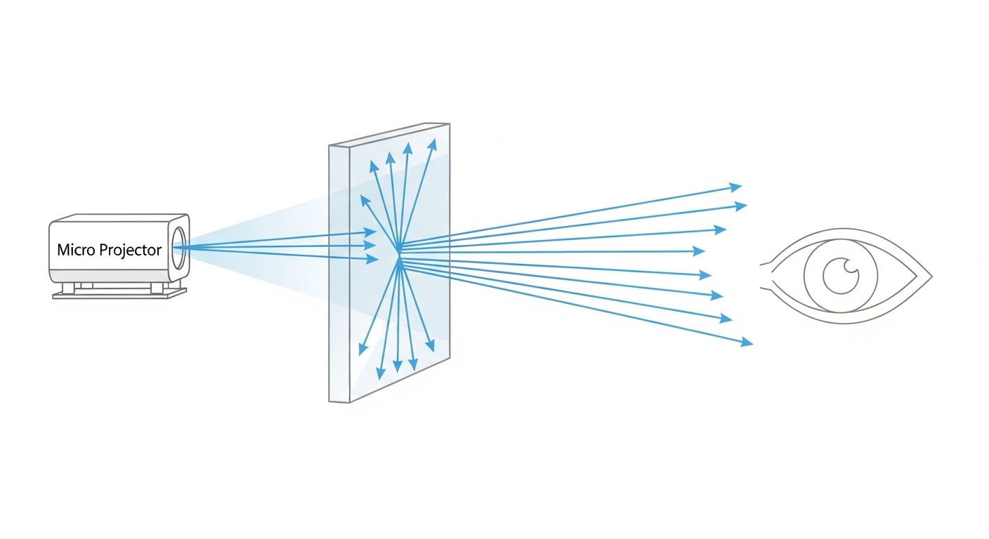 Diagram of waveguide optics in AR glasses