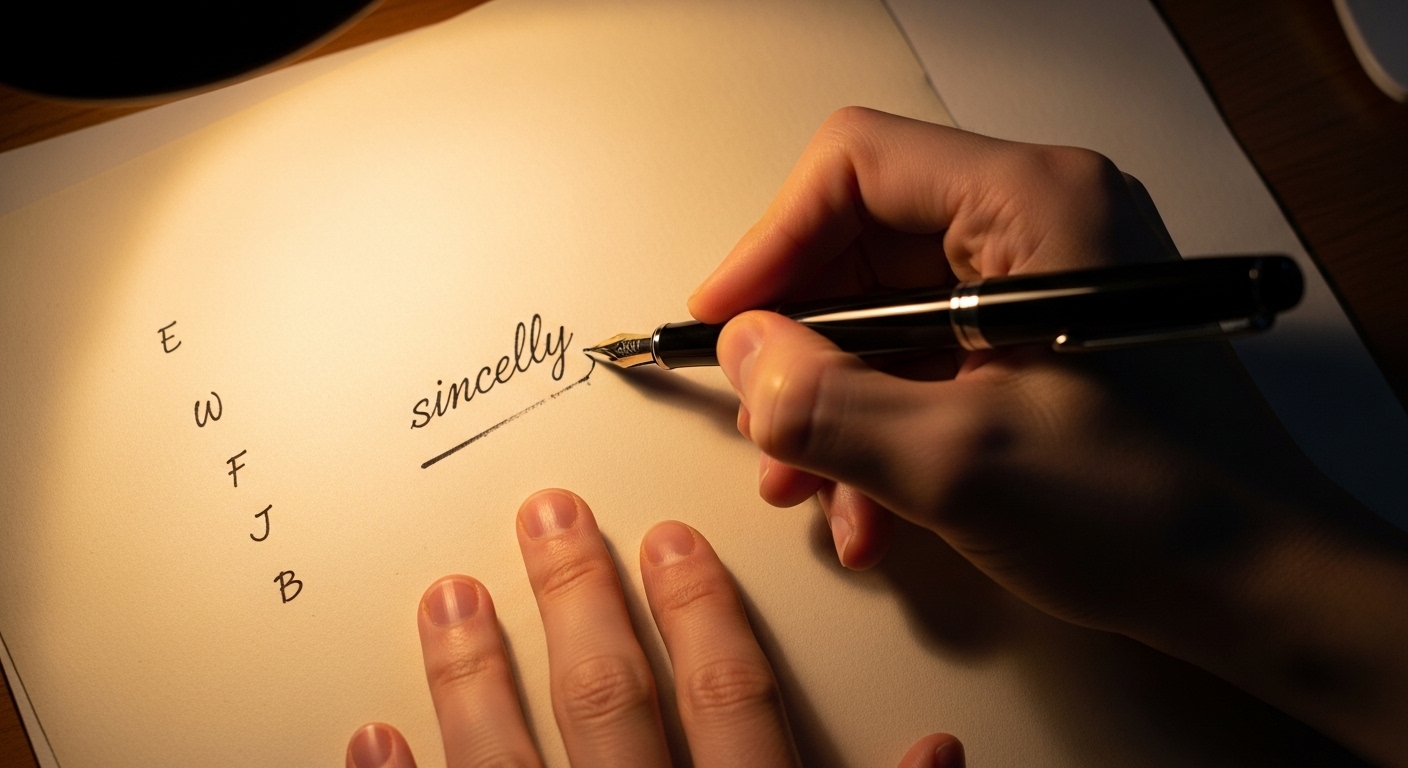 Left hand writing with pen on paper