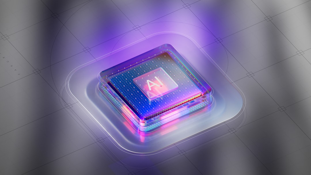 AI 프로세서 칩 단독 오브젝트 클로즈업