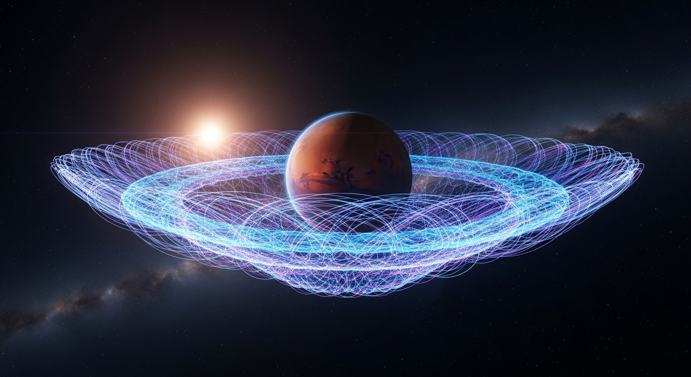 Conceptual magnetic shield between Mars and Sun