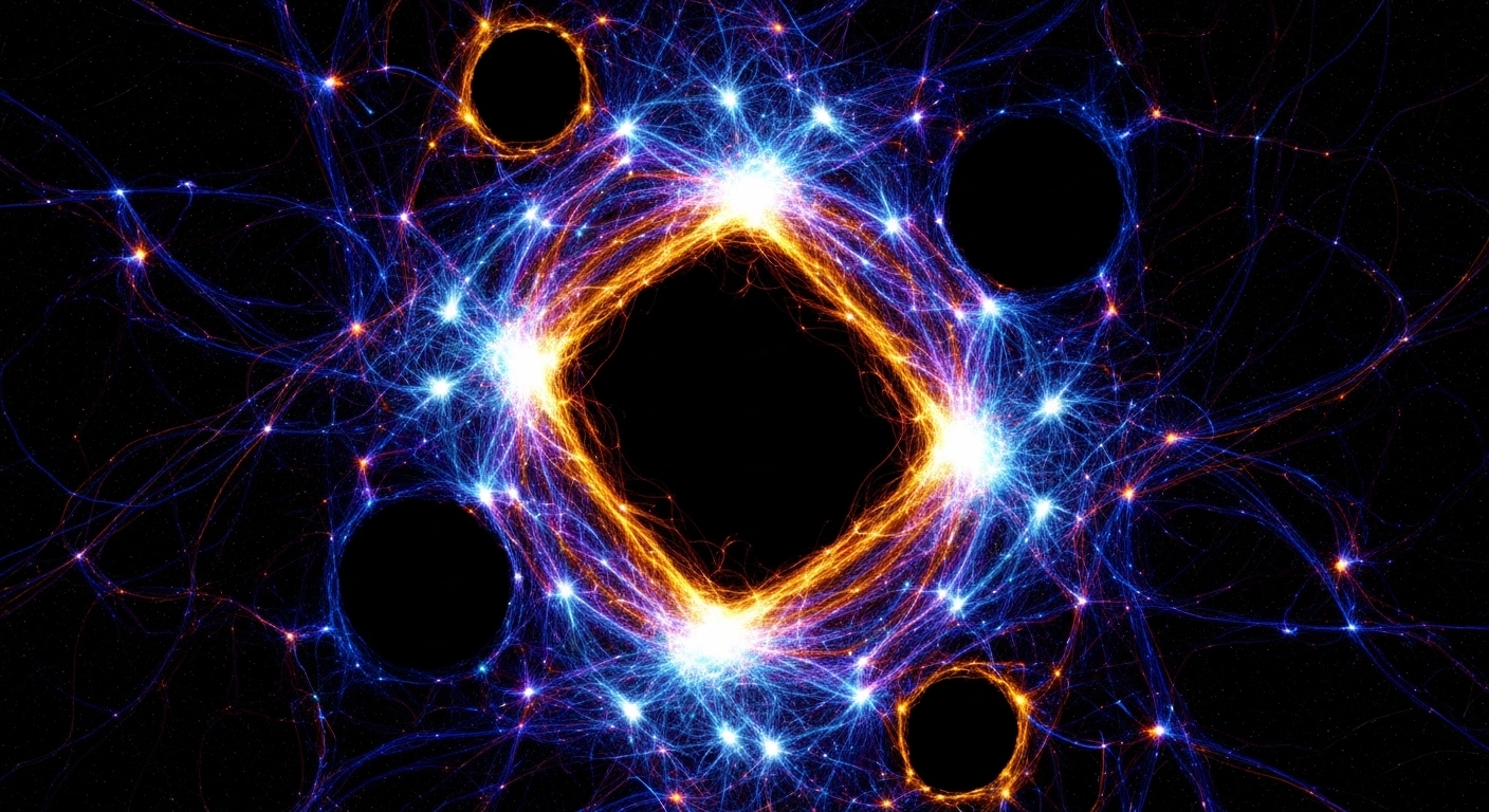 Kosmisches Netz aus Dunkler Materie und Galaxienfilamenten