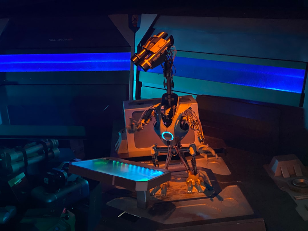 Bio-inspired robots displayed in a modern robotics lab