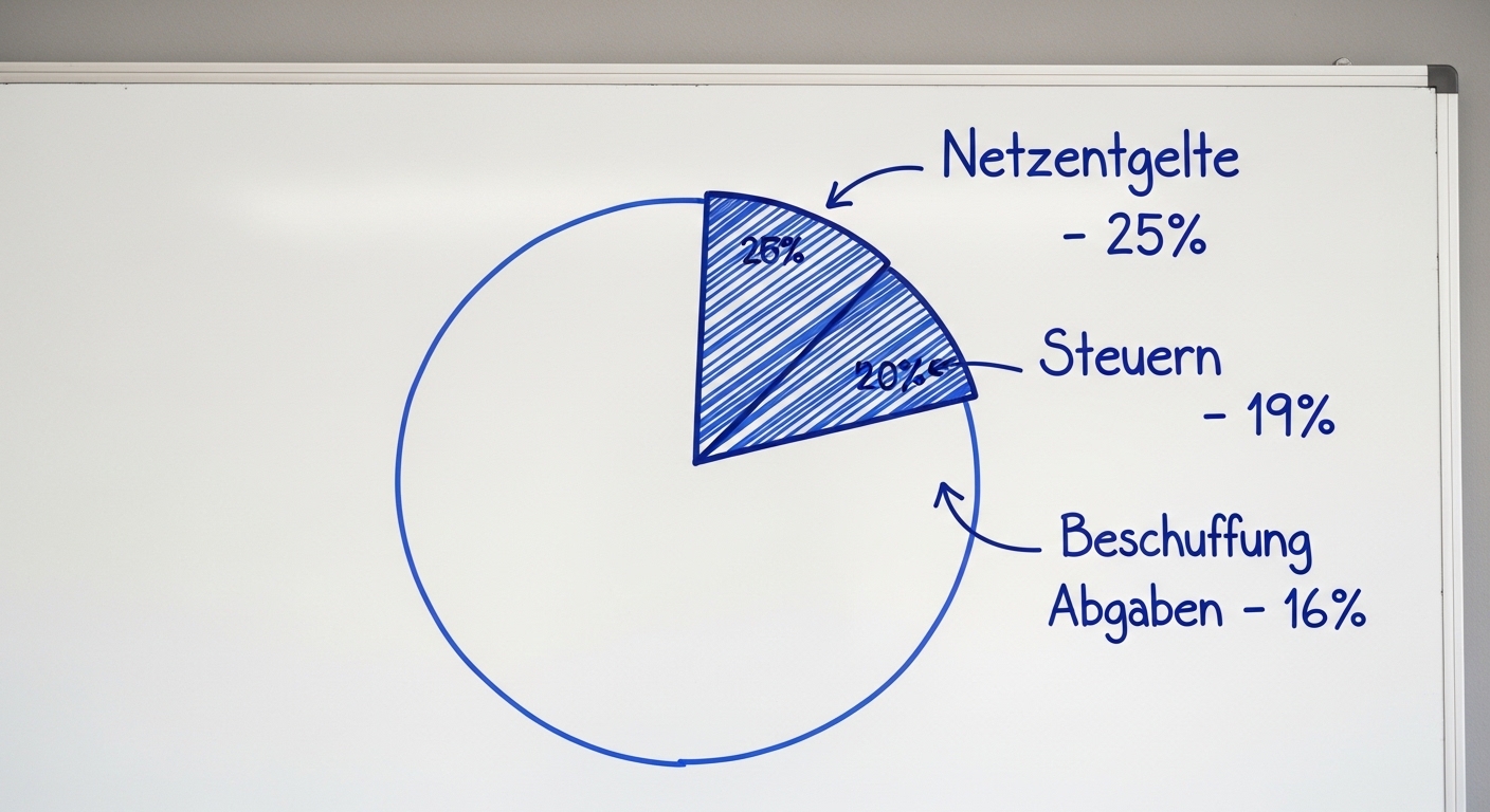 Diagramm zur Zusammensetzung des Strompreises