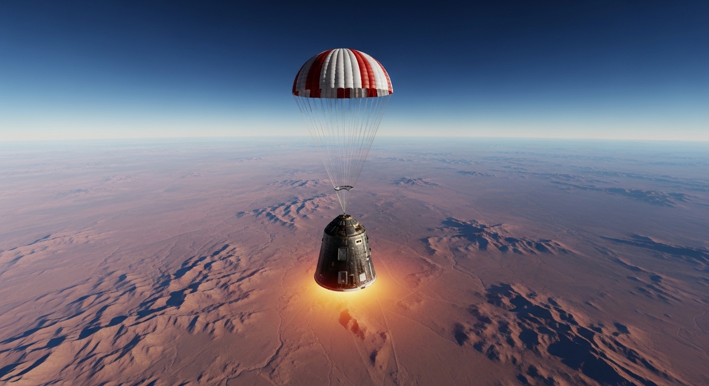 Capsule de retour orbitale en phase de descente