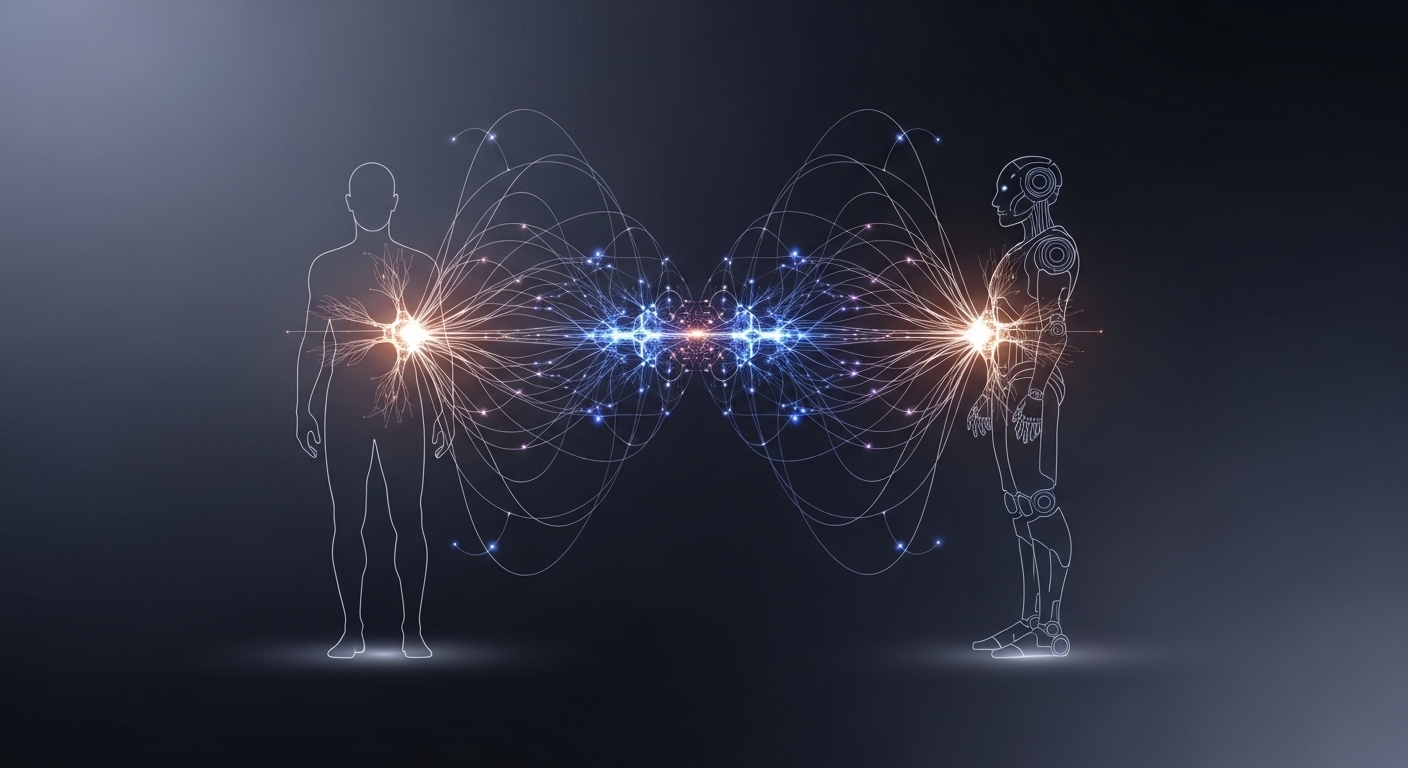 Diagram showing human-robot emotional connection