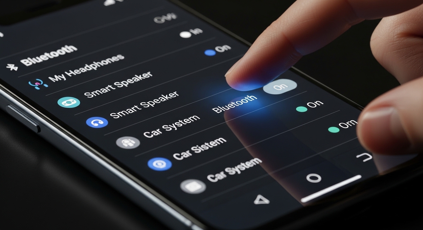 Smartphone Bluetooth settings screen with connected devices