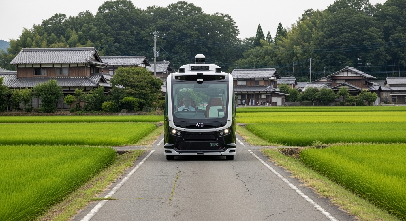 過疎地を走る自動運転シャトルバス