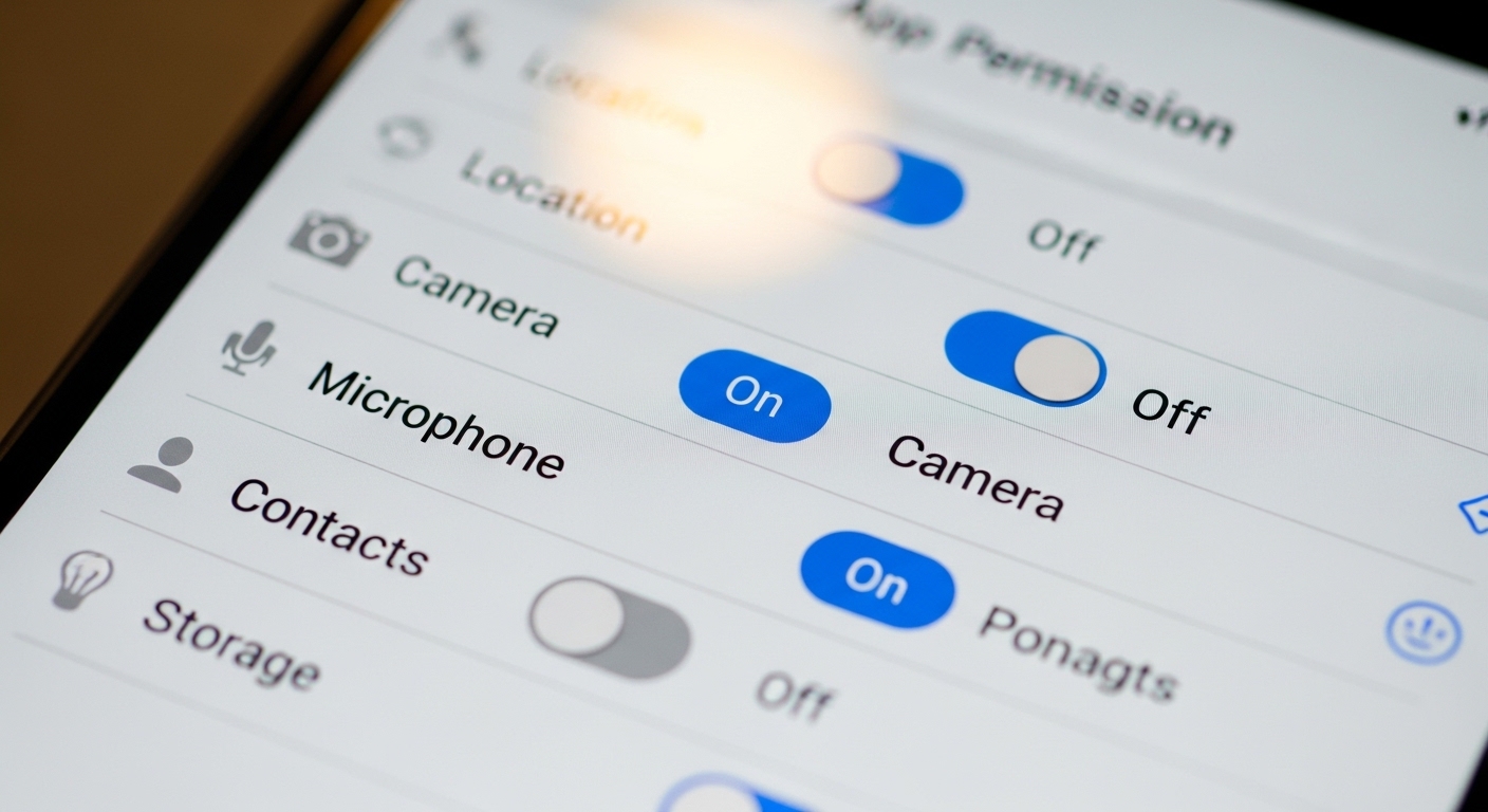 App-Berechtigungen auf Smartphone-Bildschirm