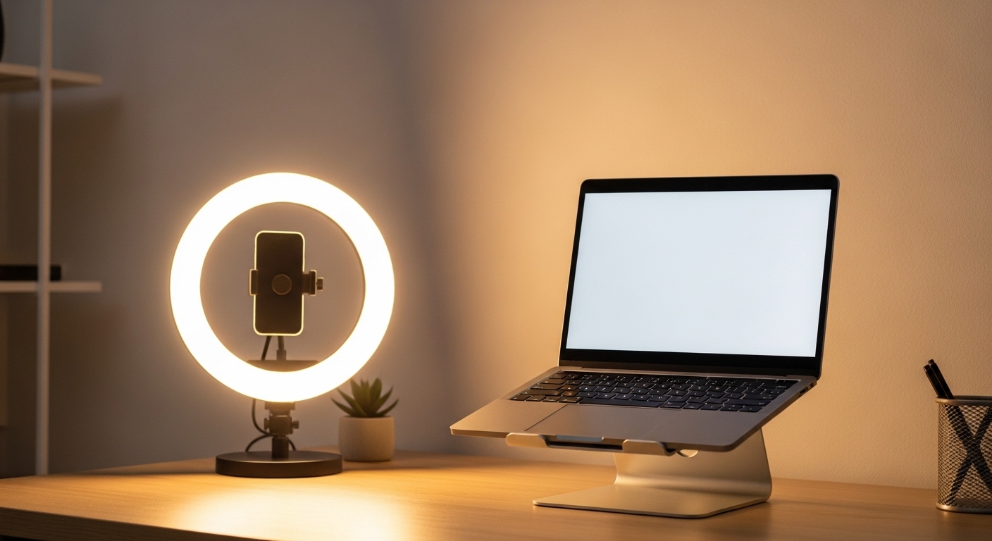 Setup wawancara video yang profesional di rumah