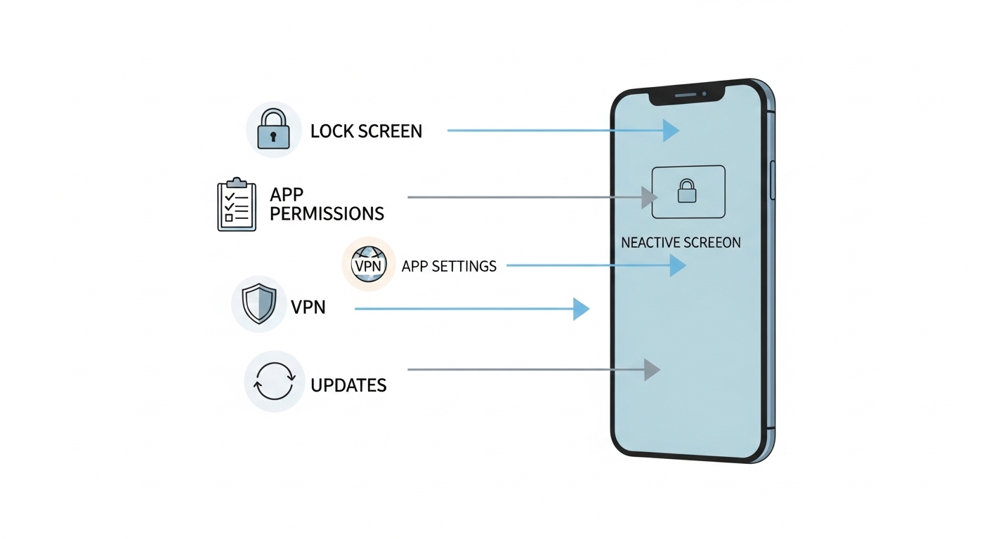 Diagramm der Smartphone-Sicherheitsebenen