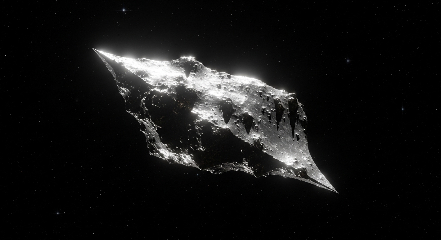 Metallic satellite debris fragment in orbit