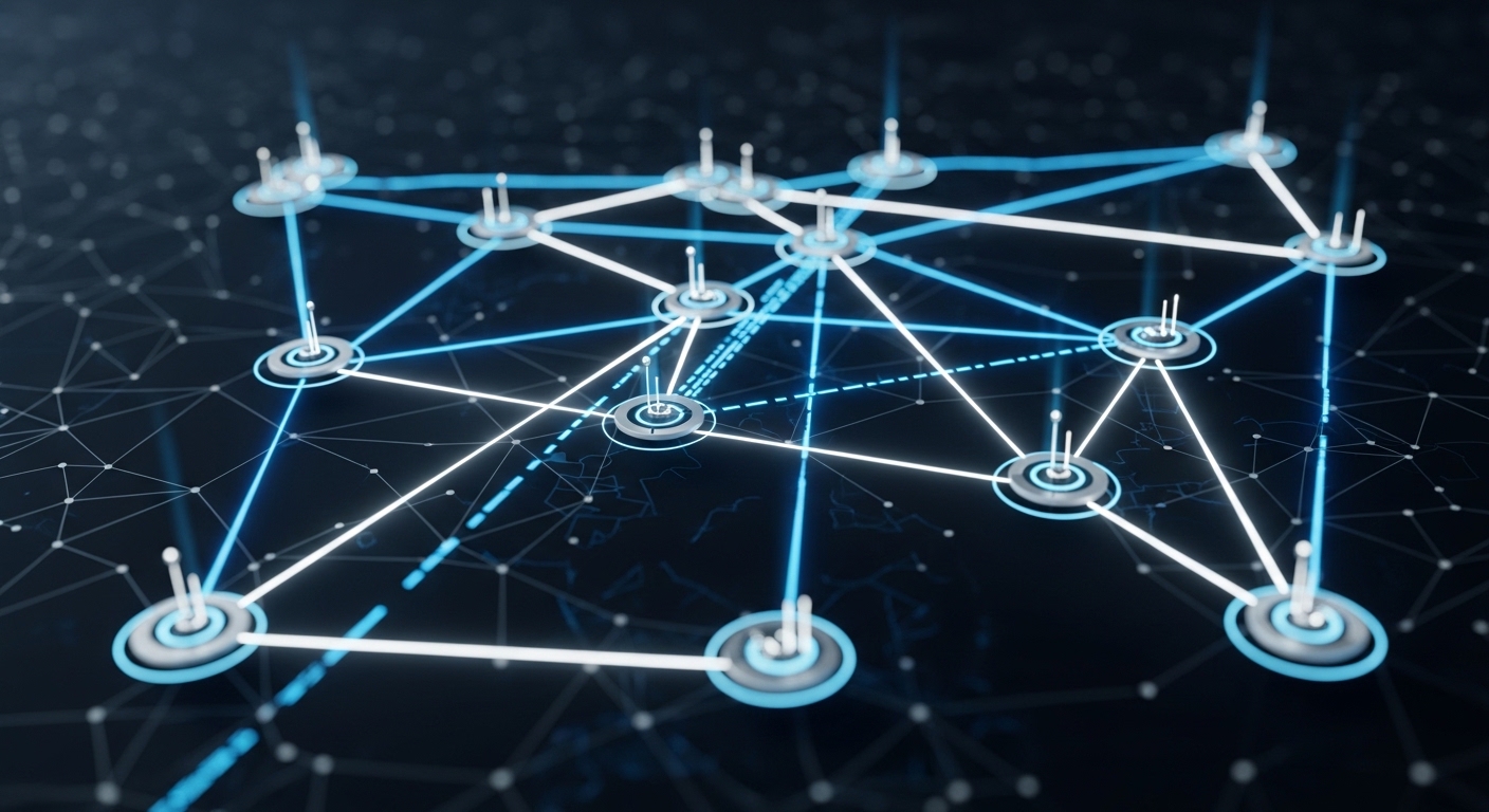 Visualización de red de comunicación en malla entre drones