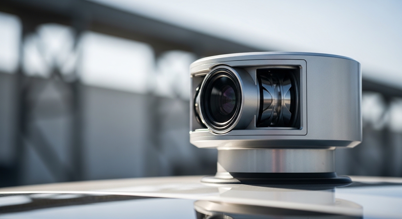 LiDAR sensor mounted on autonomous vehicle roof