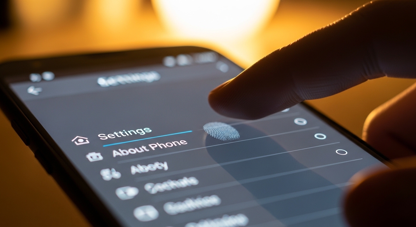 Layar HP menampilkan menu Pengaturan Android