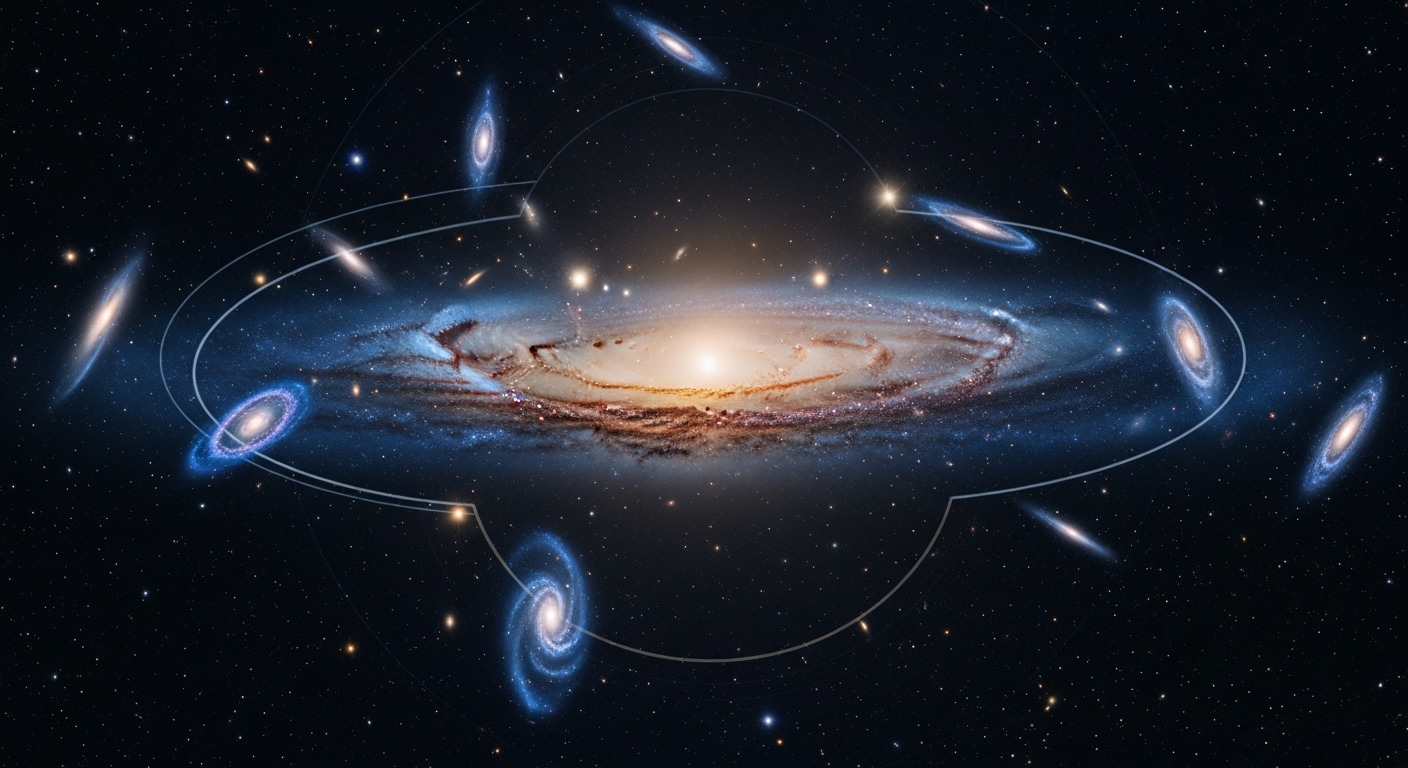 Gravitational lensing arcs around galaxy cluster