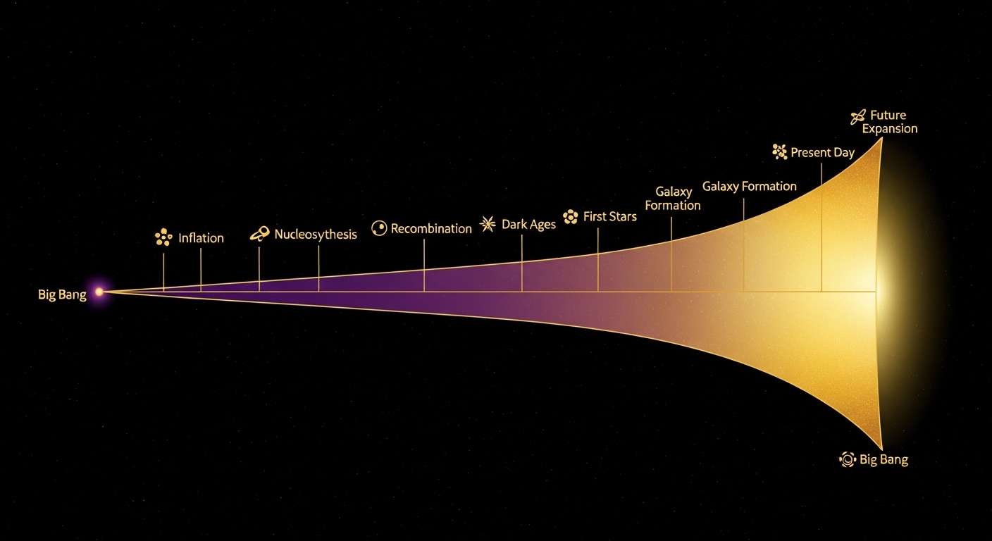 Universe expansion timeline diagram accelerating