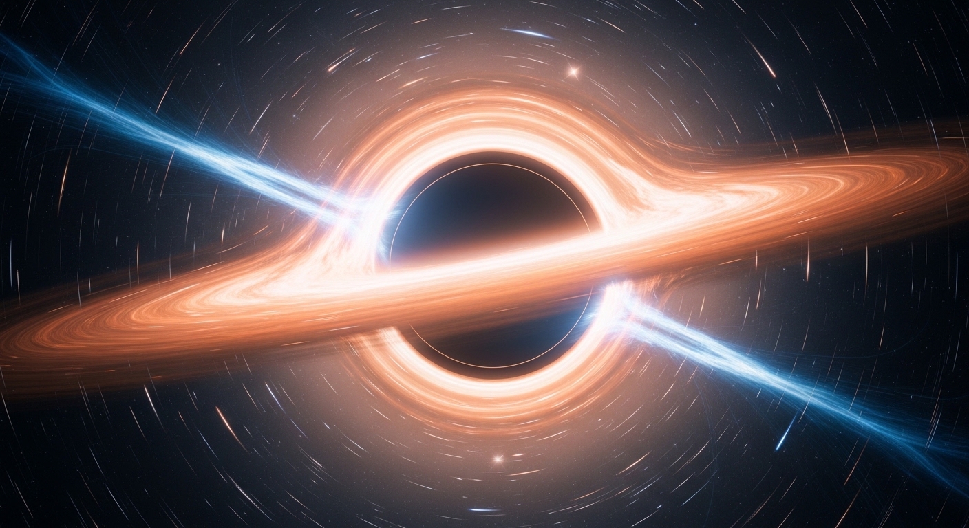 Supermassive black hole with glowing accretion disk