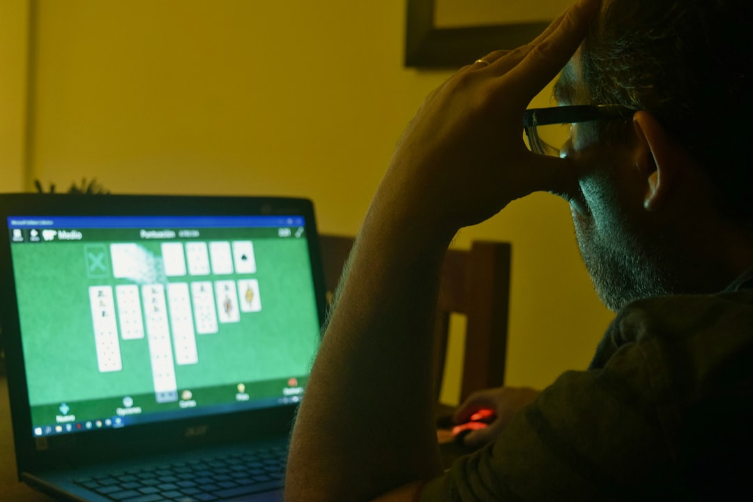 Person reading AI-generated text on laptop screen
