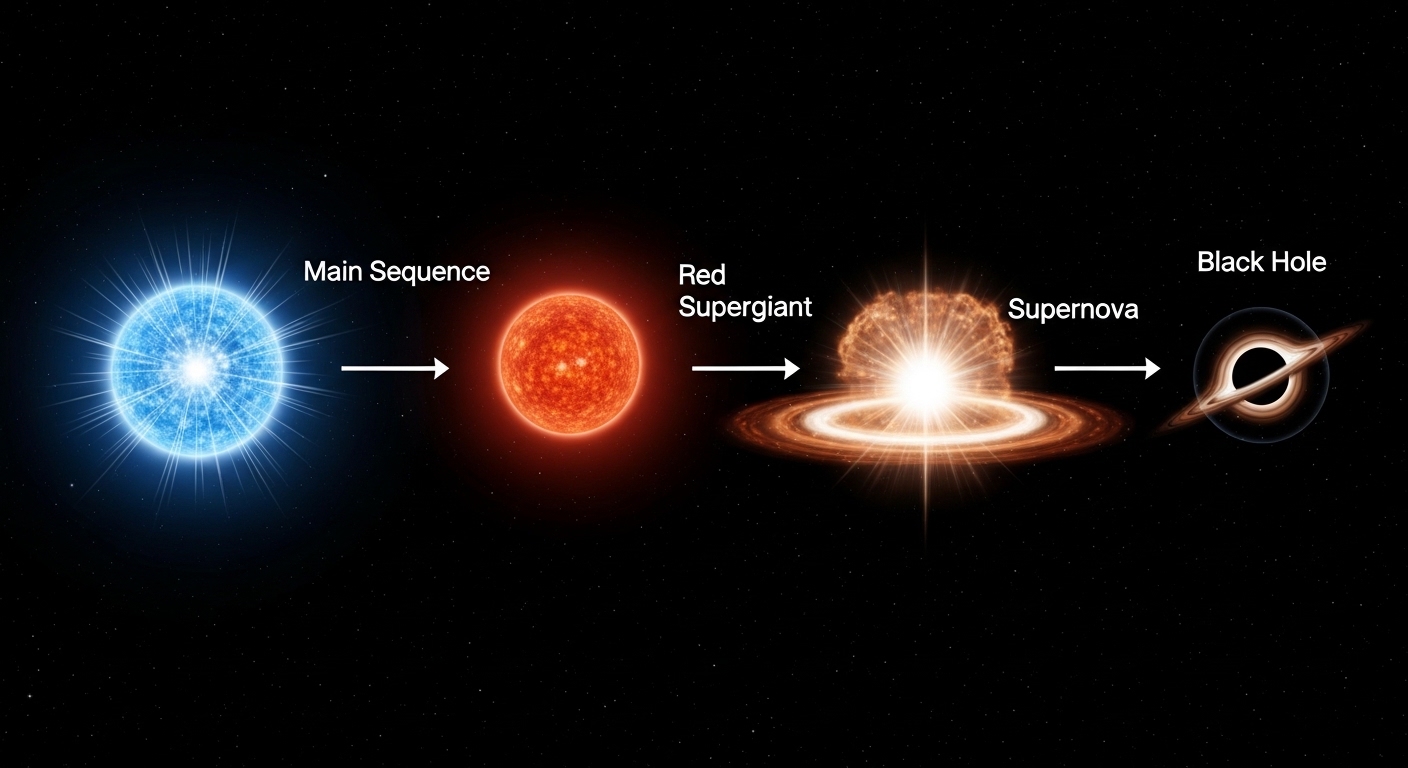 大質量星からブラックホール誕生までの過程