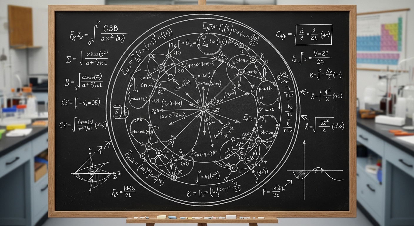 Diagrama científico do Modelo Padrão em quadro