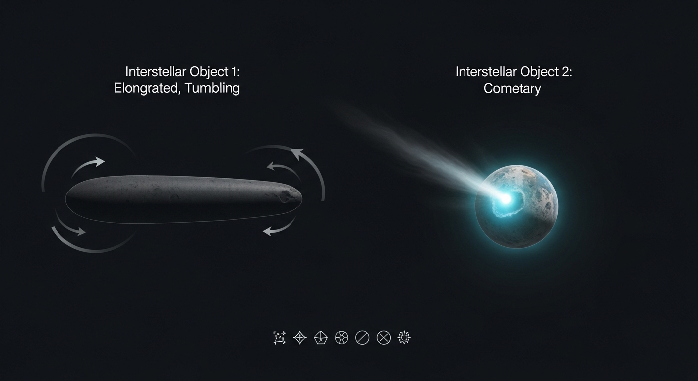 Comparaison visuelle entre Oumuamua et la comète Borisov