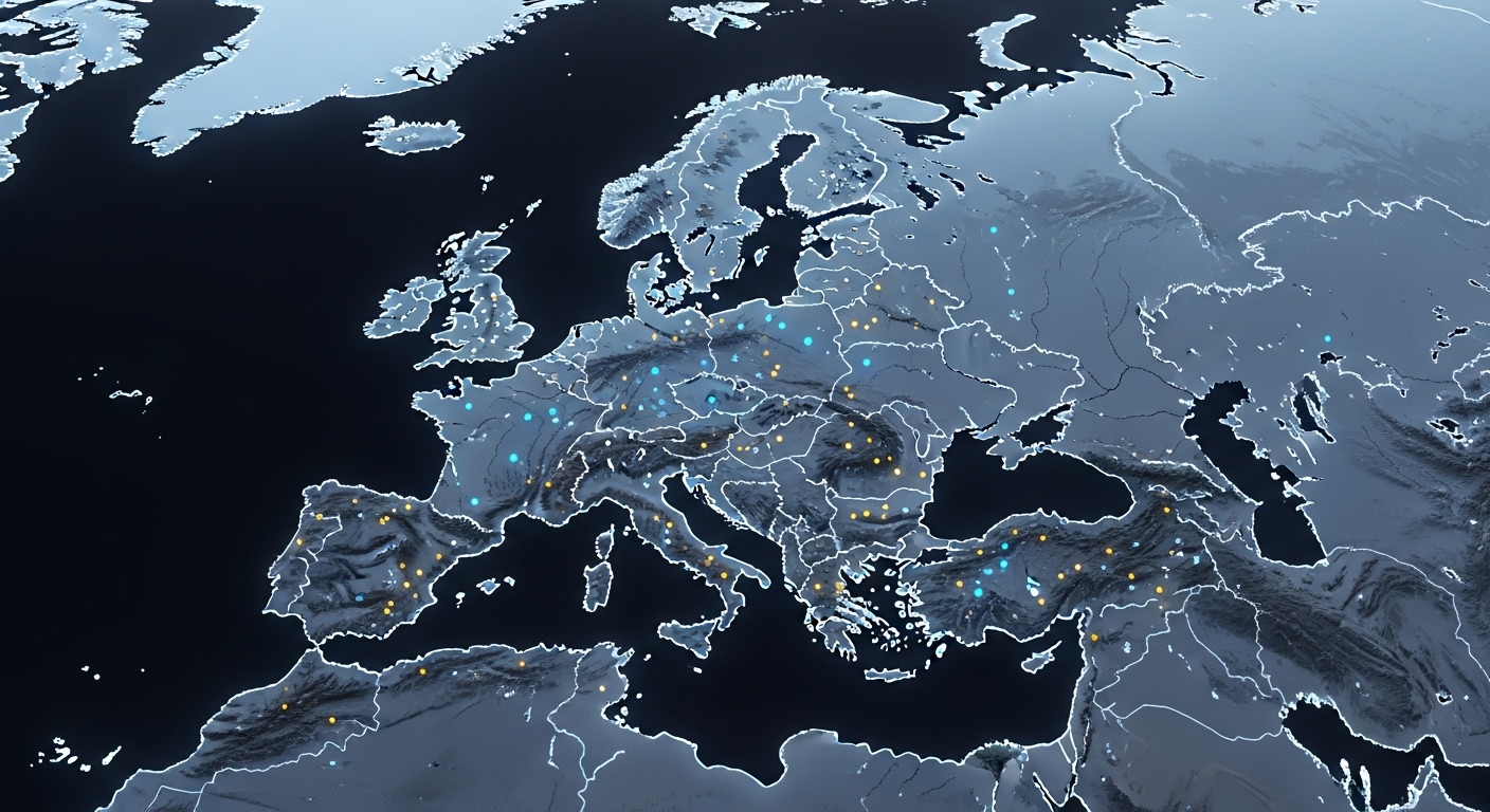 Mapa de distribución de poblaciones neandertales en Europa