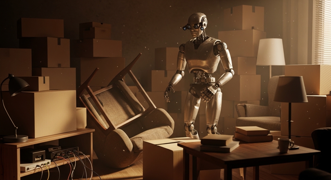 Humanoid robot navigating cluttered indoor environment