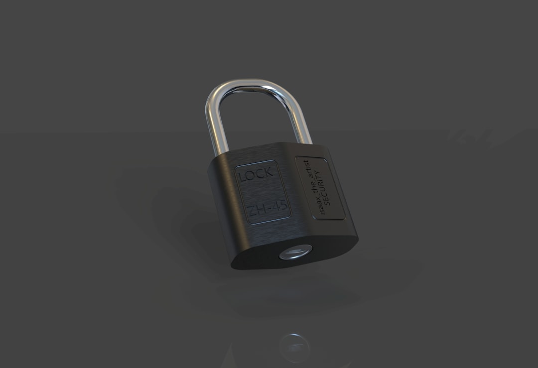 Glowing padlock on dark digital background
