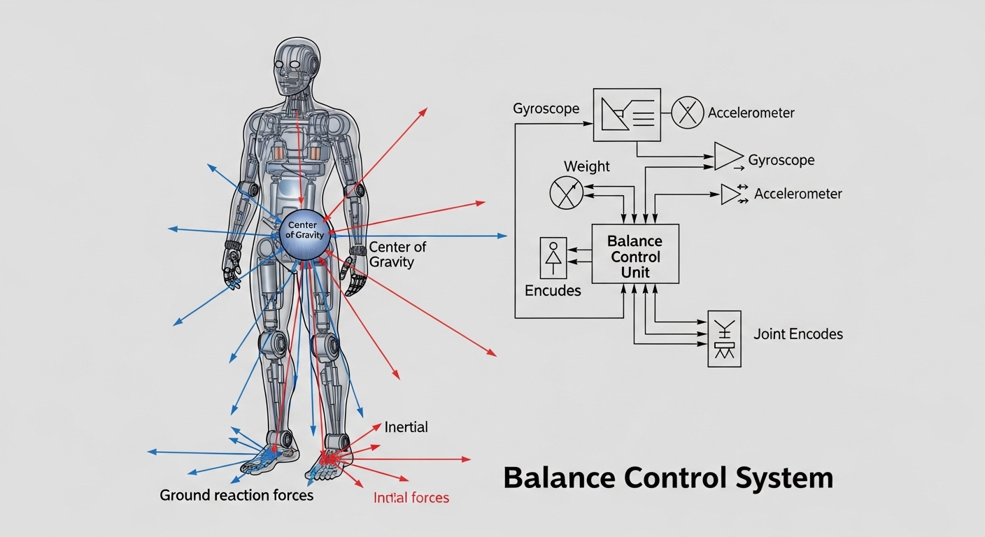 Diagram of humanoid robot balance control system