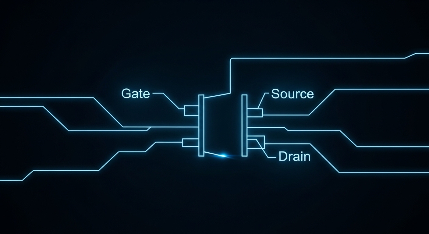 Diagram of a MOSFET transistor structure
