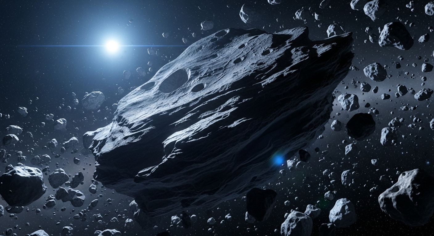 Rocky planetary debris near a white dwarf star