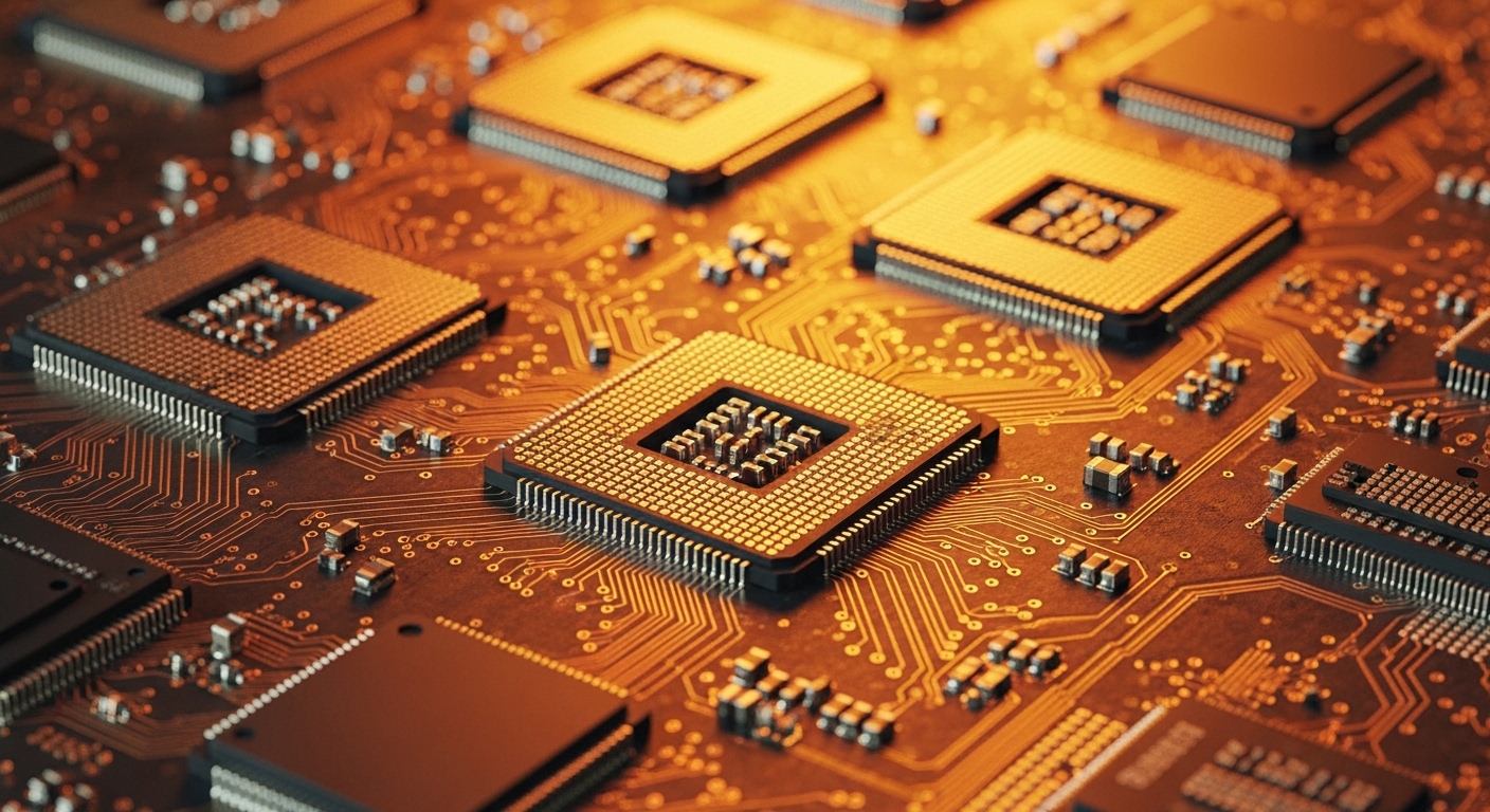 Detail chip prosesor superkomputer dari dekat