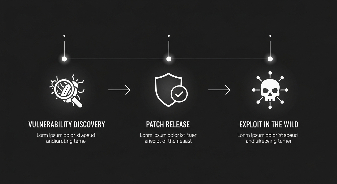 Timeline diagram of vulnerability discovery to patch release