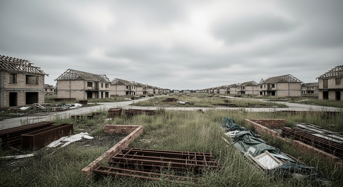 Abandoned housing development after economic crisis