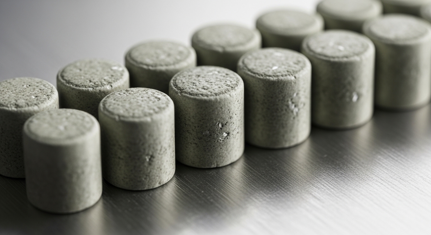 Uran-Brennstoffpellets aus der Nähe