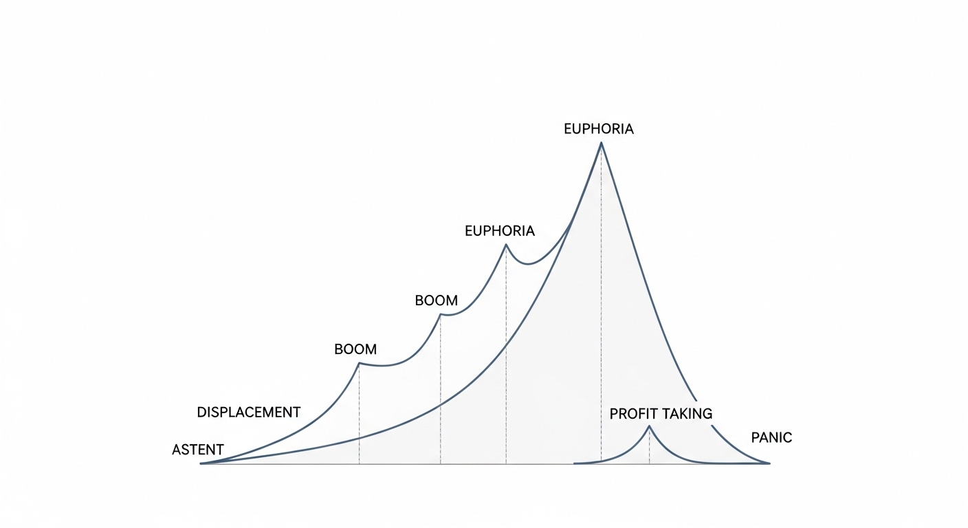 Economic bubble phases diagram