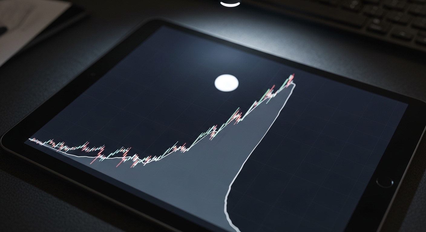 Financial chart showing bubble and crash pattern