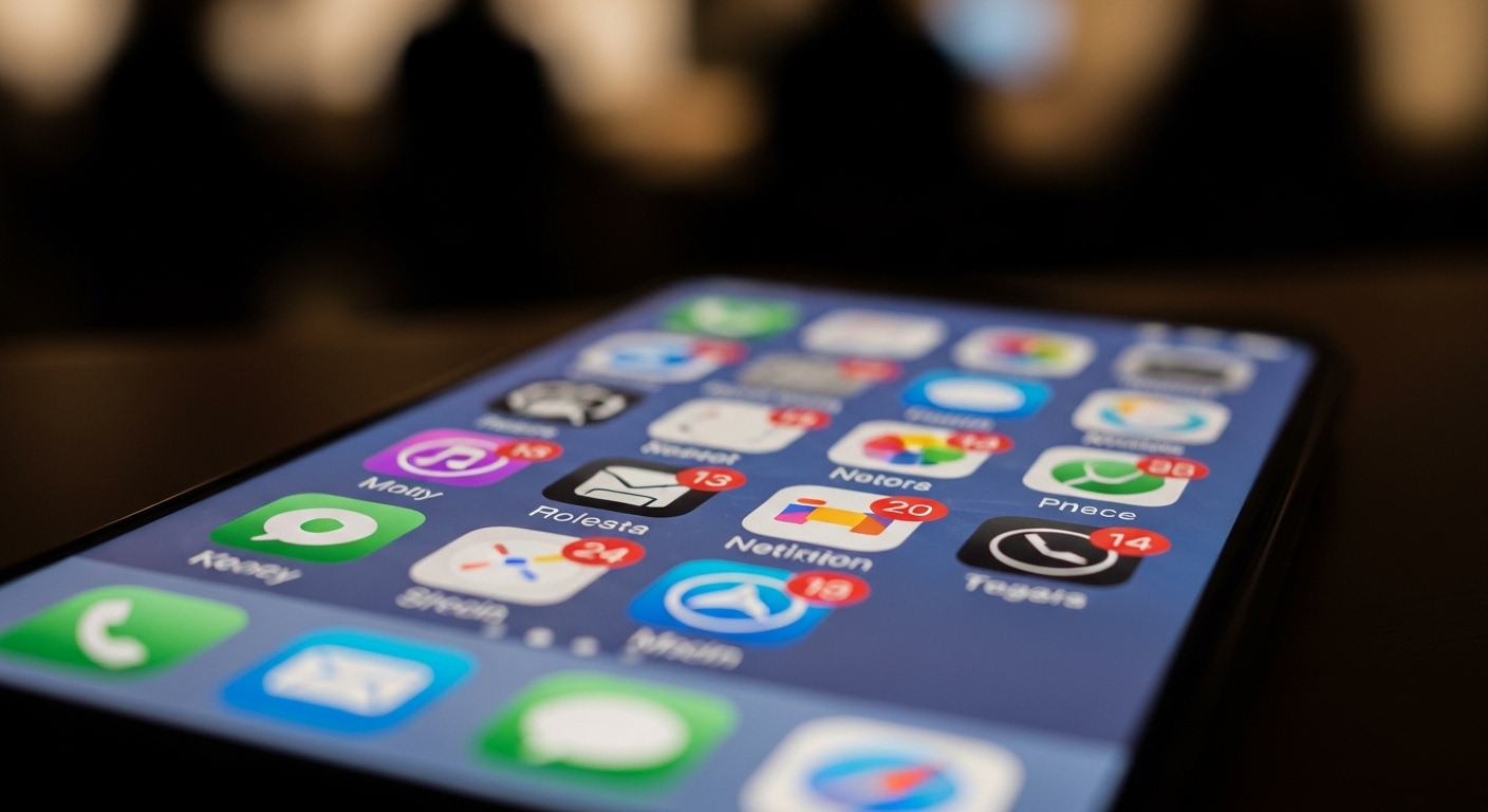 Notificaciones acumuladas en pantalla de móvil