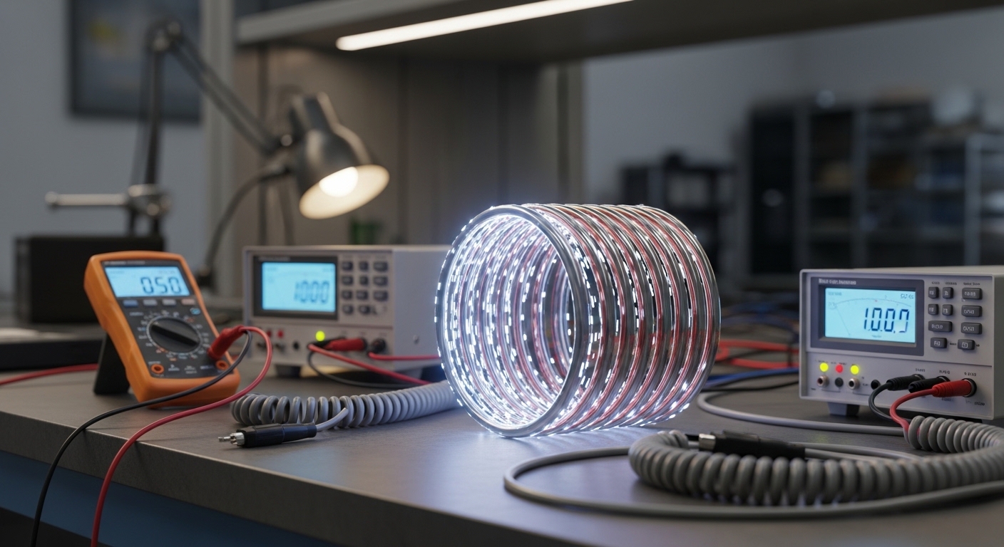 High-temperature superconducting magnet coil in lab