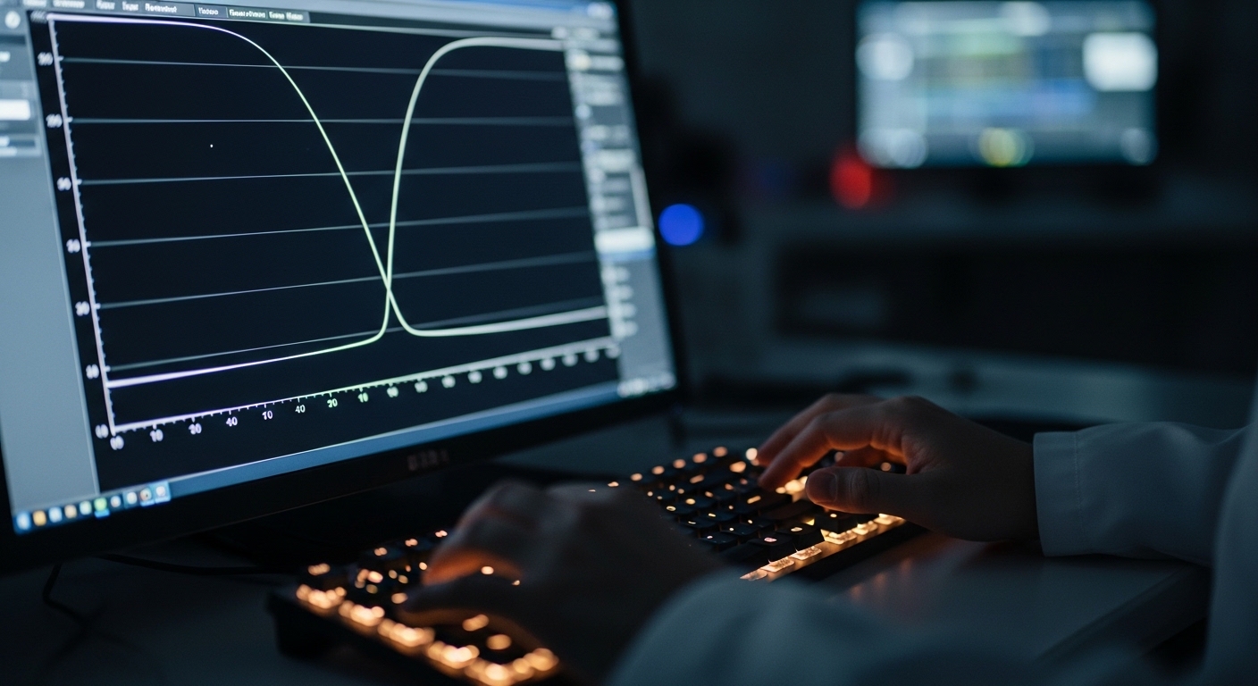 Light curve showing exoplanet transit dip on monitor