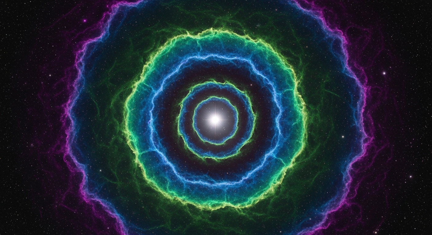Planetary nebula with white dwarf star at center