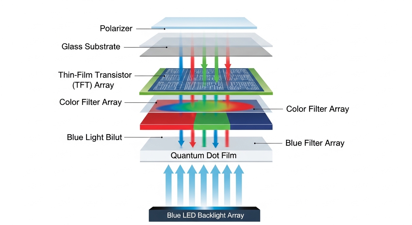 Diagram of quantum dot display layer structure