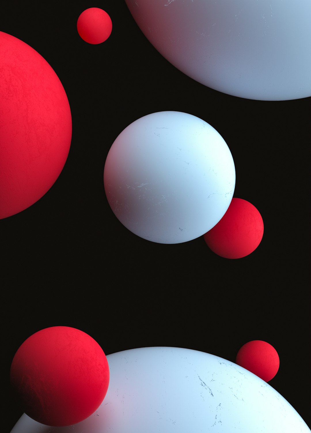 Quantum dots as glowing spheres in dark background