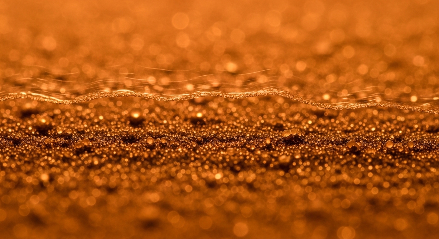 Close-up of heated sand grains showing texture