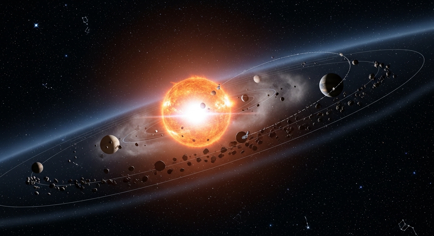 Trajectoire spatiale vers Mercure dans le Système solaire